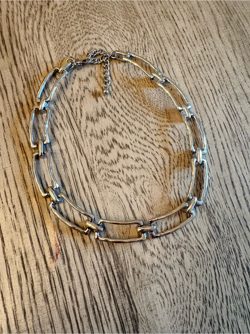 Chunky Silver Link Statement Necklace - Women's Jewelry - Picture 2 of 7